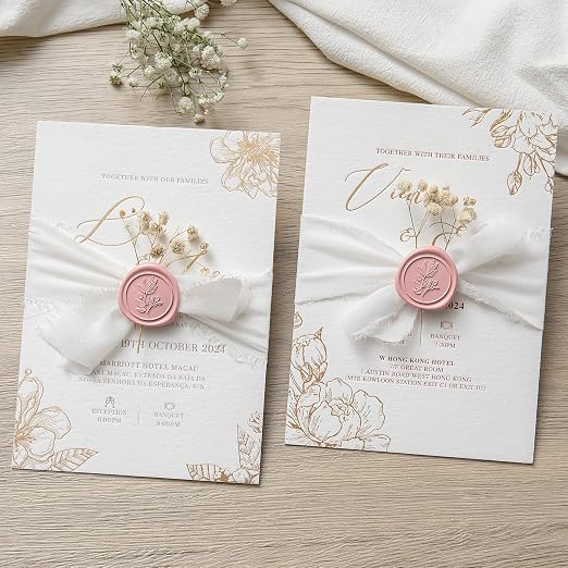 PONATIA 50 Pcs Dusty Rose Wax Seal Stickers - Image 4
