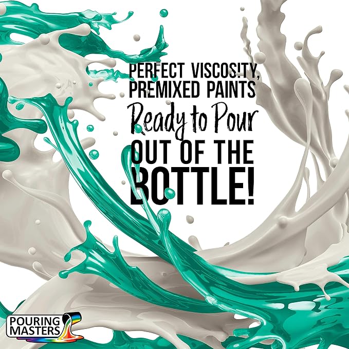 POURING MASTERS Aquamarine Acrylic Ready to Pour Pouring Paint - Image 2