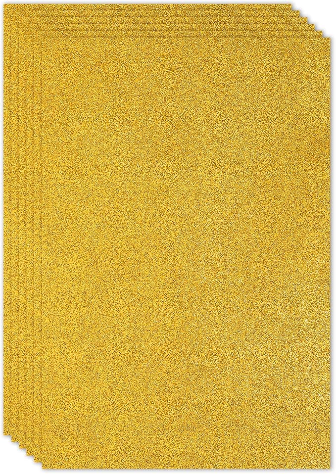 PATIKIL 2mm Thick Non Adhesive Glitter Foam Sheet 16x24inch Gold Tone, EVA by PATIKIL