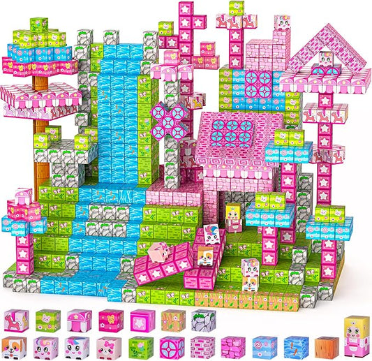 Magnetic Blocks, Magnet Blocks Tiles Constructions Toys, STEM Educational by Unknown