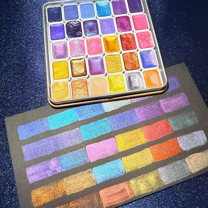 Mini Shifting Watercolor Paint Set, 30 Color Glitter Watercolor Painting Kit - Image 6
