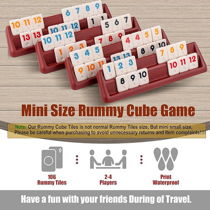 Smilejoy Mini Rummy Cube 4 Players Edition, Travel Rummy Game Set - Image 5
