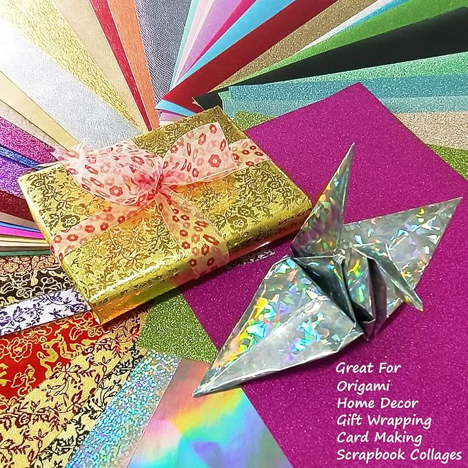 A4 Glitter Embossed Metallic Foil Paper Pack - Image 6