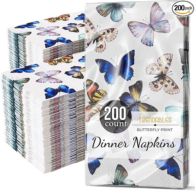 Trendables Butterfly Napkins for decoupage 200 Pcs 3 Ply Butterfly paper by Trendables