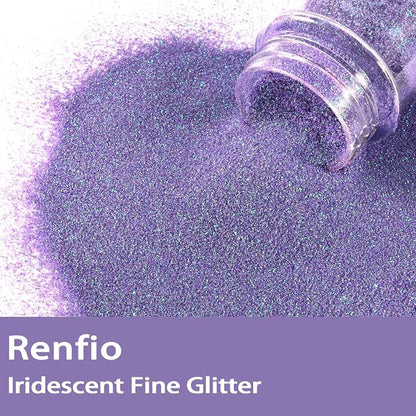 Renfio Iridescent Ultra Fine Glitter Powder Resin Supplies Glitters 1.94 Oz PET - Image 2