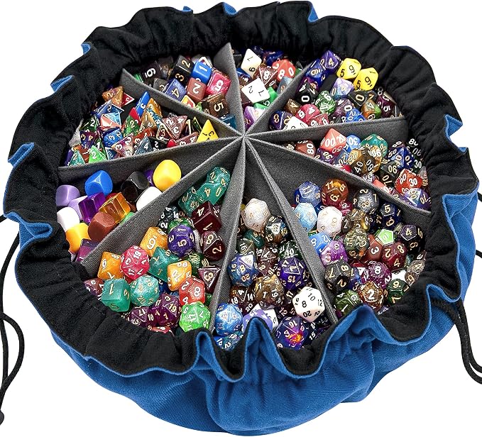 SIQUK Large Dice Bag with Pockets Big Capacity Dice Bag Drawstring Dice Pouch by SIQUK