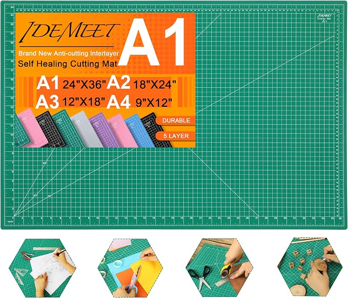 Density-upgraded 24" x 36" Large Self Healing Sewing Mat, Idemeet Rotary by IDEMEET