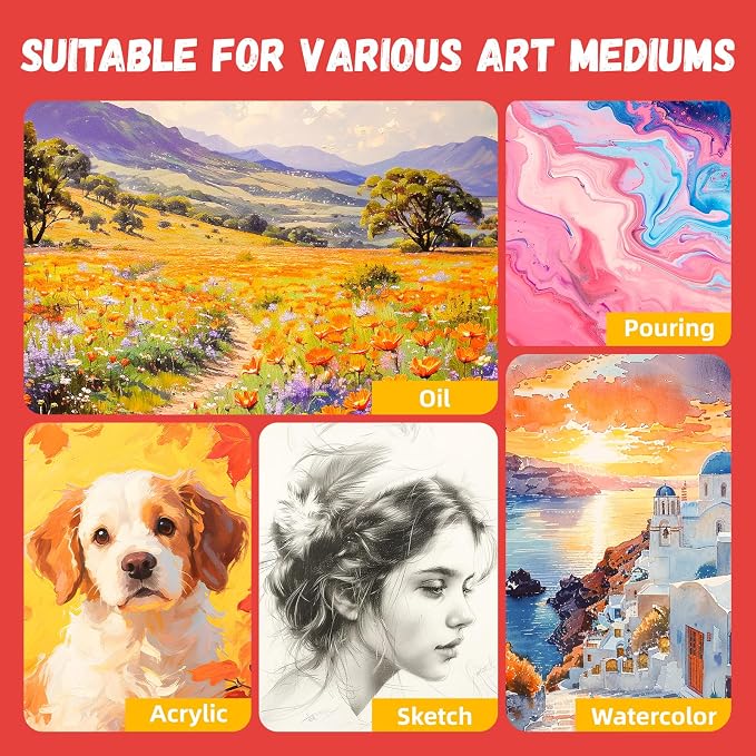 Simetufy 18 x 24 inch 5 Pack Canvas Panels Large Flat Canvas Boards - Image 4