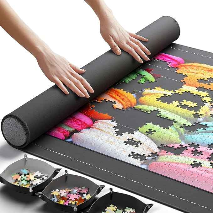 The Original Newverest Jigsaw Puzzle Mat Roll Up, Saver Pad 46” x 26” Portable by Newverest