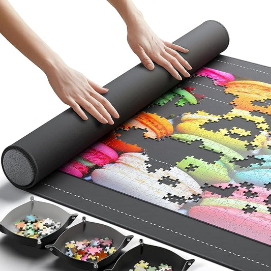 The Original Newverest Jigsaw Puzzle Mat Roll Up, Saver Pad 46” x 26” Portable by Newverest