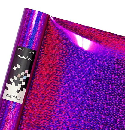 Mosaic+ Purple Brushed Holographic 1ft x 5ft Crafting Vinyl Crinkle-Free 8yr UV by VVIVIDVINYLS