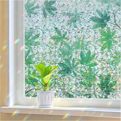 Haton Window Privacy Film, Decorative Stained Glass Window Clings, 3D UV Sun by HatonHomeDecor