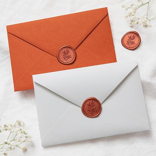PONATIA 50PCS Terracotta Orange Wax Seal Stickers - Image 4