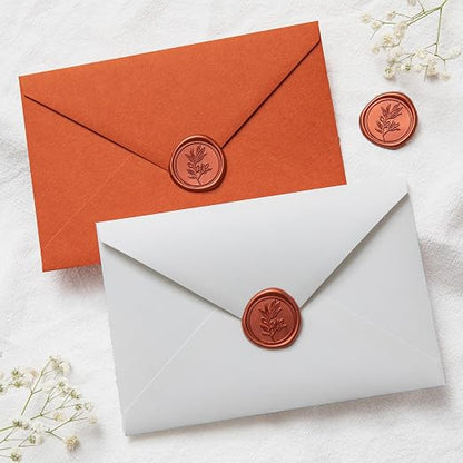 PONATIA 50PCS Terracotta Orange Wax Seal Stickers - Image 4