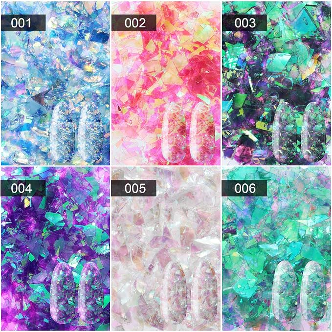 18 Boxes Mermaid Iridescent Chunky Glitter Flakes Chrome Nail Sequins Aurora - Image 2