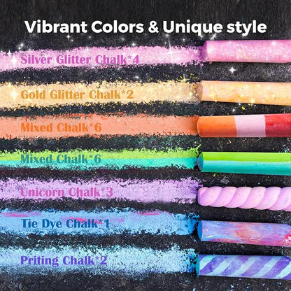 Jar Melo 38 PCS Sidewalk Chalk for Kids- Colored Sidewalk Chalk - Image 4
