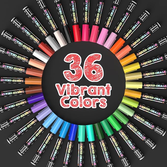 36-Color Liquid Chalk Markers Set, - Image 8