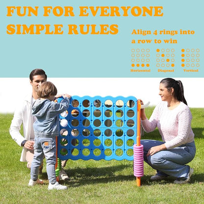 SDADI Height Adjustable Giant 4 in a Row Connect Game, 2-in-1 Jumbo 4-to-Score - Image 6