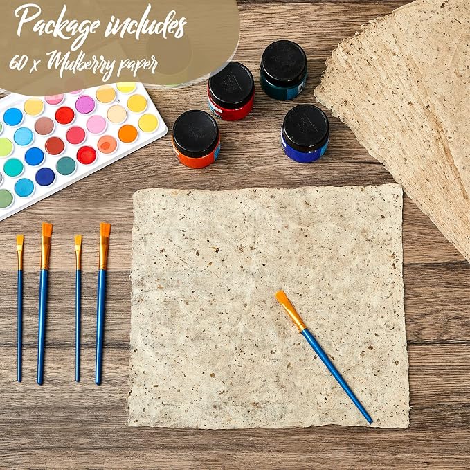 Henoyso 60 Pcs 16 x 12 Inches Mulberry Rice Paper, Handmade Decoupage Paper - Image 3