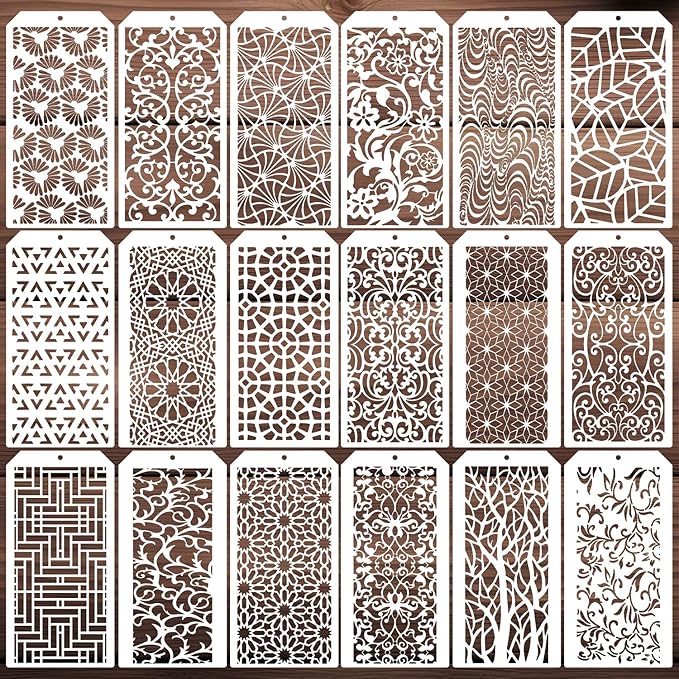 Stencils for Crafts Reusable Texture Stencils for Painting 8x4inch Background by zosylley