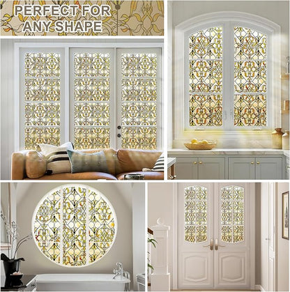 3D Stained Glass Window Privacy Film, Heat Control UV Blocking Static Cling - Image 7