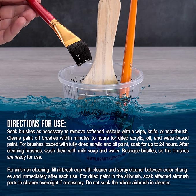 U.S. Art Supply Brush Cleaner and Restorer, 4 Ounce Bottle - Image 5