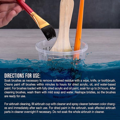 U.S. Art Supply Brush Cleaner and Restorer, 16 Ounce Bottle - Image 5
