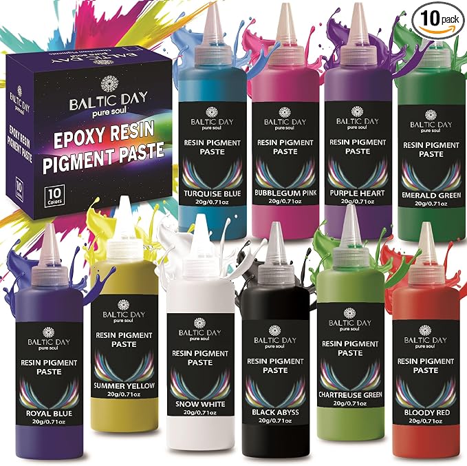BALTIC DAY – 10 Pigment Paste for Epoxy Resin – Opaque Epoxy Colorant, Liquid by BALTICDAYpuresoul