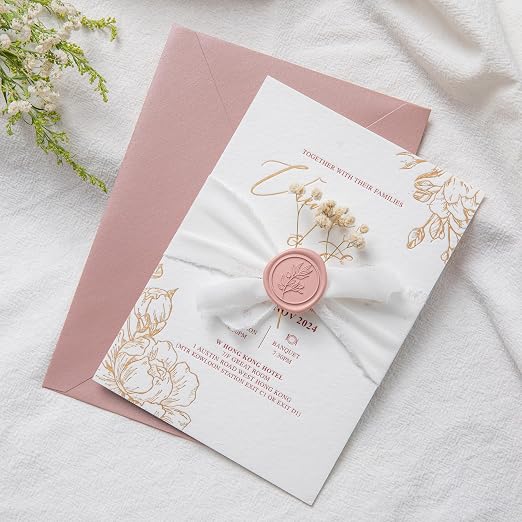 PONATIA 50 Pcs Dusty Rose Wax Seal Stickers - Image 5