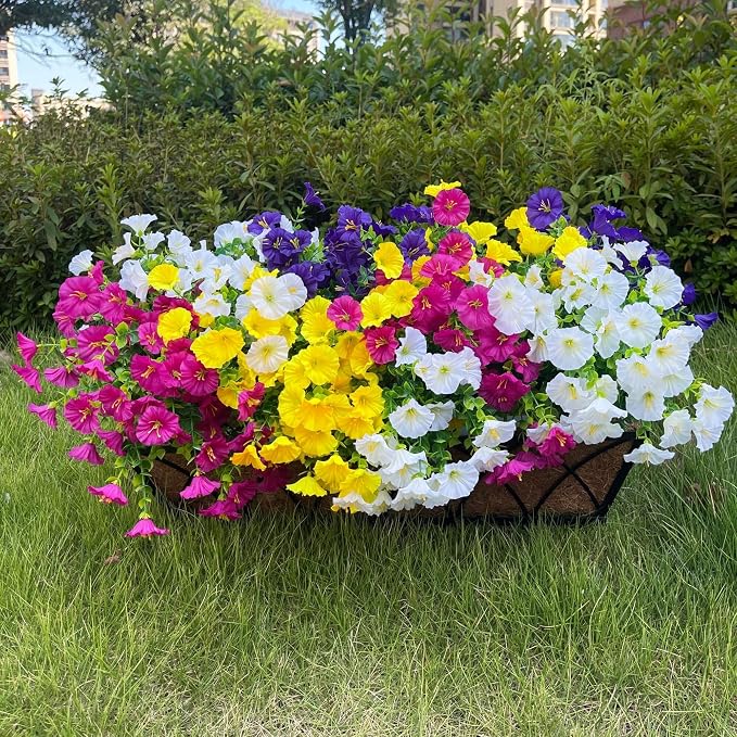 16 Bundles Artificial Flowers for Outdoor Spring Summer Decoration, Realistic by Unknown