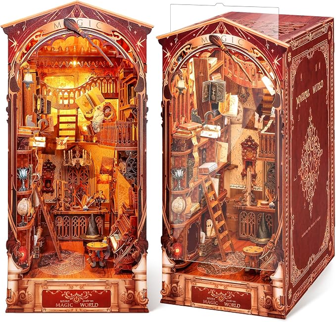 3D Wood Puzzle Book Nook Kit, DIY Magical Miniature Dollhouse by FUNPOLAHomeDecor3DPuzzles
