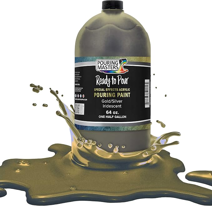 Pouring Masters Gold/Silver Iridescent Special Effects Acrylic Pouring Paint by USArtSupply