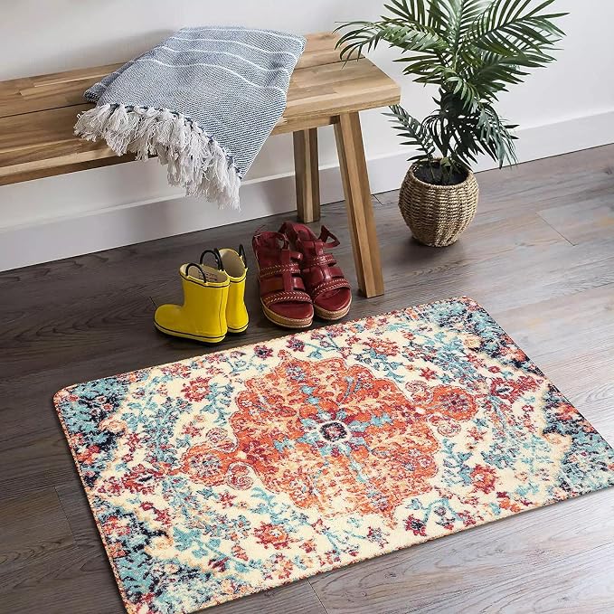 Lahome Bohemian Floral Medallion Area Rug - Image 2