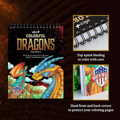 ColorIt Colorful Dragons Adult Coloring Book - Image 3