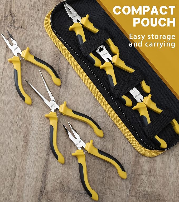 DOWELL 6-piece Mini Pliers Set Needle Nose Diagonal Long Nose Bent Nose End - Image 5