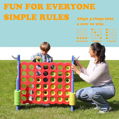 SDADI Height Adjustable Giant 4 in a Row Connect Game, 2-in-1 Jumbo 4-to-Score - Image 6