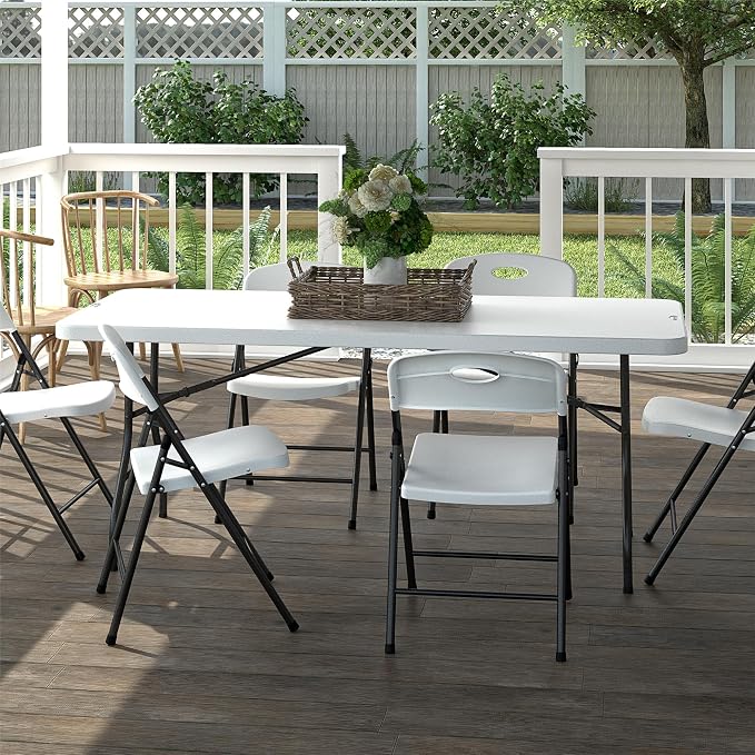 COSCO 6 Foot Blow Molded Folding Table - Image 4