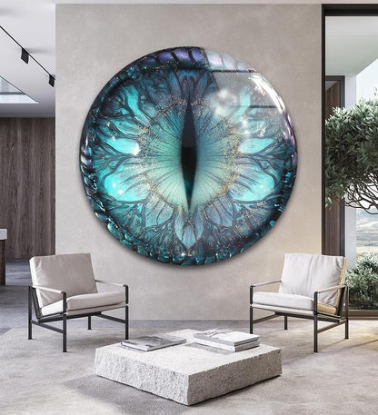 My Photostation.com 20'' Diameter Mystical Dragon Eye Round Glass Wall Art - Image 5