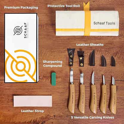 Wood Carving Kit, Deluxe 5pc Whittling Knife Set - Image 3