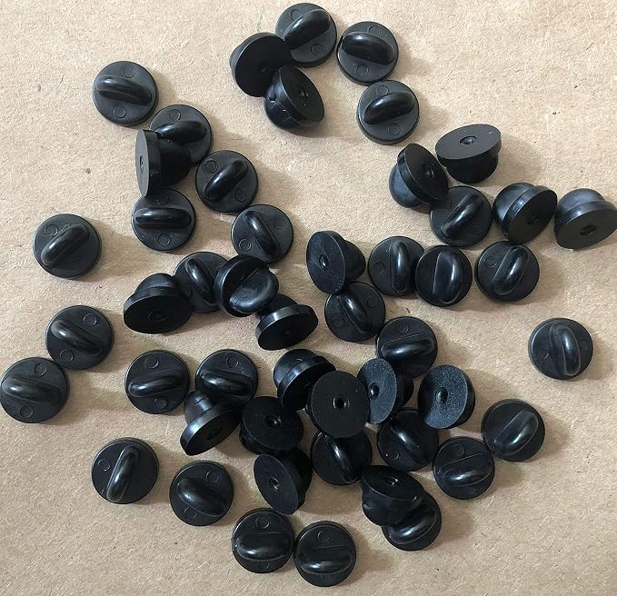 50pcs Rubber Pin Backs PVC Butterfly Clutch Enamel Lapel Pin Backings Cap - Image 4