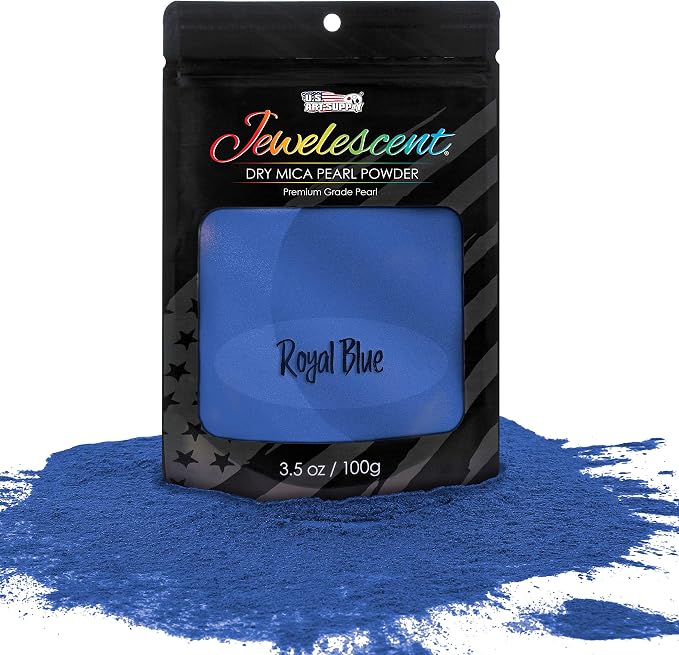 U.S. Art Supply Jewelescent Mica Pearl Pigment Powder, Royal Blue 3.5 oz Pouch by USArtSupply