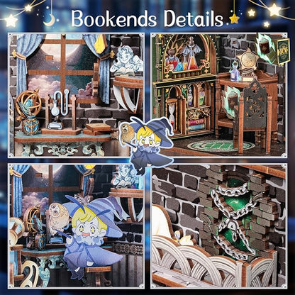 Cutefun 2Pcs Book Nook Kit, DIY 3D Wooden Puzzles - Image 5