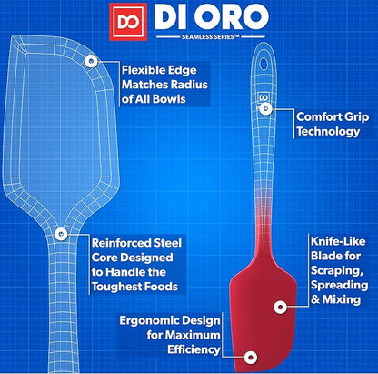 DI ORO - Large Silicone Spatula - 600ºF Heat-Resistant Spatula - Seamless - Image 4