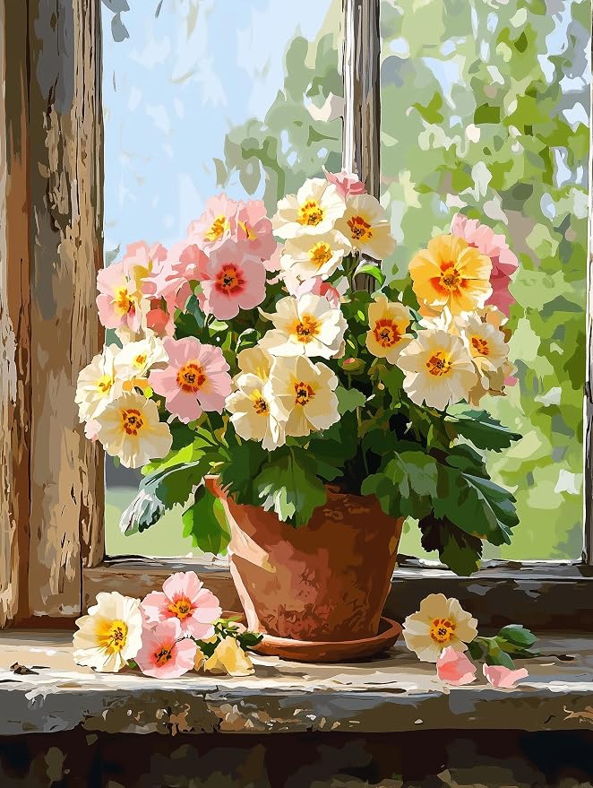 Moohue Art Crafts 14ct Counted Cross Stitch Patterns Kits Flowers Printed by Moohue