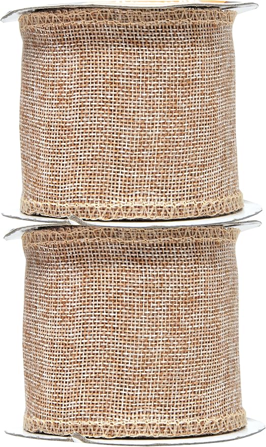 Mandala Crafts Natural Burlap Ribbon 3 Inches Wide Jute Ribbons - Image 2