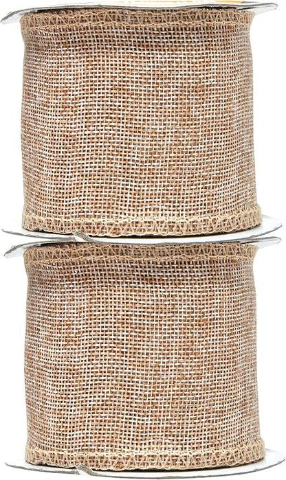 Mandala Crafts Natural Burlap Ribbon 3 Inches Wide Jute Ribbons - Image 2