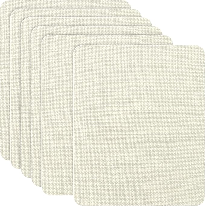 Azobur Coarse Linen Repair Patches, 6 Piece Self-Adhesive Linen Fabric Patches by Azobur