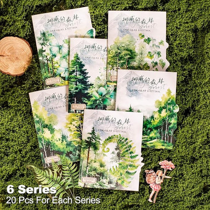 120Pcs Forest PET Scrapbook Stickers Botanical Designs - Image 2