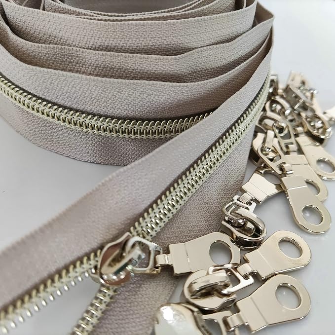 Leekayer #5 Light Gold Teeth Metallic Nylon Coil Zippers by The Yard Bulk 10 - Image 7