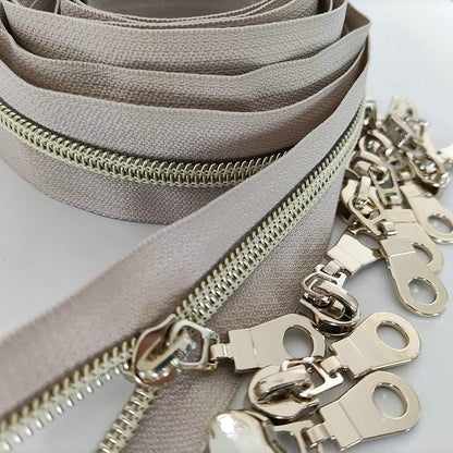 Leekayer #5 Light Gold Teeth Metallic Nylon Coil Zippers by The Yard Bulk 10 - Image 7